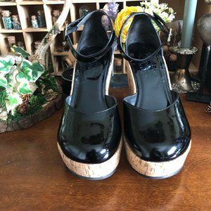 Kork-Ease Patent Leather Wedges